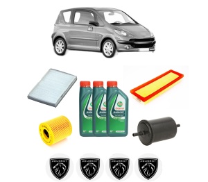 Set Pachet filtre revizie Bosch, 3 litrii ulei Castrol 10W40 PEUGEOT 1007 (KM_) 1.4 16V din 2005, 4x Stickere auto cu PEUGEOT - Img 2