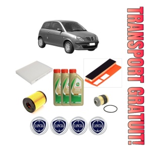 Set Pachet filtre revizie Bosch, 3 litrii ulei Castrol 5W40 LANCIA YPSILON (843_) 1.3 JTD (843.AXD11, 843.AXD1A) din 2003-2011, 4x Stickere auto cu LANCIA