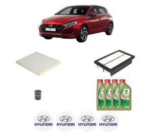 Set Pachet filtre revizie Bosch, 4 litrii ulei Castrol 0W20 HYUNDAI i20 III (BC3, BI3) 1.2 din 2020, 4x Stickere auto cu HYUNDAI - Img 2