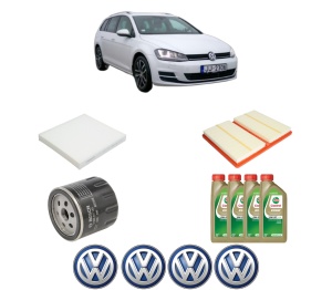 Set Pachet filtre revizie Bosch, 4 litrii ulei Castrol 0W20 Volkswagen GOLF VII Variant (BA5, BV5) 1.0 TSI din 2015-2020, 4x Stickere auto cu Volkswagen - Img 2