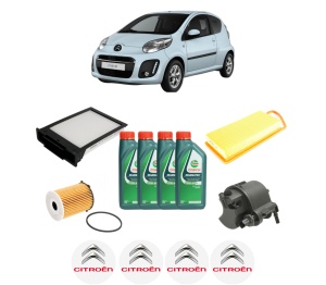 Set Pachet filtre revizie Bosch, 4 litrii ulei Castrol 10W40 CITROEN C1 (PM_, PN_) 1.4 HDi din 2005-2014, 4x Stickere auto cu CITROEN - Img 2