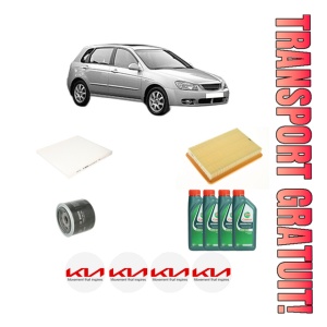 Set Pachet filtre revizie Bosch, 4 litrii ulei Castrol 10W40 KIA CERATO I Hatchback (LD) 1.6 din 2004-2007, 4x Stickere auto cu KIA