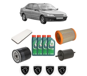 Set Pachet filtre revizie Bosch, 4 litrii ulei Castrol 10W40 PEUGEOT 306 (7B, N3, N5) 1.6 din 2000-2001, 4x Stickere auto cu PEUGEOT - Img 2