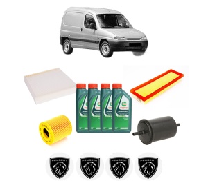 Set Pachet filtre revizie Bosch, 4 litrii ulei Castrol 10W40 PEUGEOT PARTNER Box Body/MPV (5_, G_) 1.4 CNG din 2003-2006, 4x Stickere auto cu PEUGEOT - Img 2
