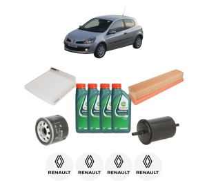 Set Pachet filtre revizie Bosch, 4 litrii ulei Castrol 10W40 RENAULT CLIO III (BR0/1, CR0/1) 1.2 Ethanol (CR1U, BR1U) din 2008-2012, 4x Stickere auto cu RENAULT - Img 2