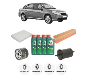 Set Pachet filtre revizie Bosch, 4 litrii ulei Castrol 10W40 RENAULT THALIA II (LU_) 1.2 16V (LU2V) din 2008-2014, 4x Stickere auto cu RENAULT - Img 2