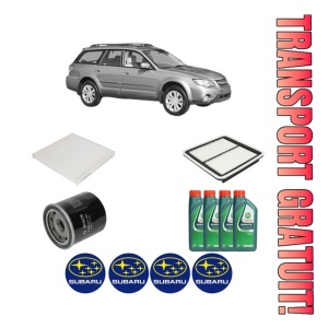 Set Pachet filtre revizie Bosch, 4 litrii ulei Castrol 10W40 SUBARU OUTBACK (BL, BP) 2.5 AWD (BP9) din 2008-2009, 4x Stickere auto cu SUBARU