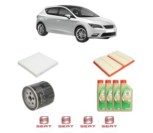 Set Pachet filtre revizie Bosch, 4 litrii ulei Castrol 5W30 SEAT LEON (5F1) 1.0 TSi din 2018-2020, 4x Stickere auto cu SEAT - Img 2