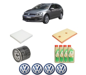 Set Pachet filtre revizie Bosch, 4 litrii ulei Castrol 5W30 Volkswagen GOLF VAN VII Variant (BA5) 1.2 TSi BlueMotion din 2013-2017, 4x Stickere auto cu Volkswagen - Img 2