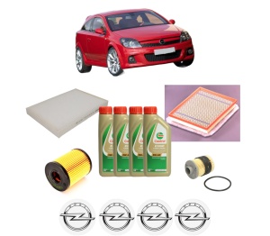 Set Pachet filtre revizie Bosch, 4 litrii ulei Castrol 5W40 OPEL ASTRA H GTC (A04) 1.3 CDTI (L08) din 2005-2010, 4x Stickere auto cu OPEL - Img 2
