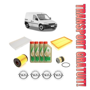 Set Pachet filtre revizie Bosch, 4 litrii ulei Castrol 5W40 OPEL COMBO Box Body/MPV 1.3 CDTI 16V din 2005, 4x Stickere auto cu OPEL
