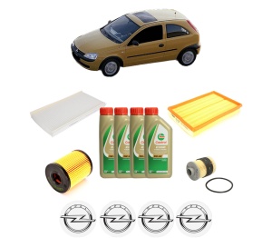 Set Pachet filtre revizie Bosch, 4 litrii ulei Castrol 5W40 OPEL CORSA C (X01) 1.3 CDTI (F08, F68) din 2003-2009, 4x Stickere auto cu OPEL - Img 2