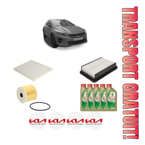 Set Pachet filtre revizie Bosch, 5 litrii ulei Castrol 0W20 KIA XCEED (CD) 1.6 CRDi 136 din 2019, 4x Stickere auto cu KIA