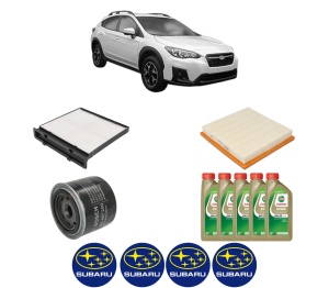 Set Pachet filtre revizie Bosch, 5 litrii ulei Castrol 0W20 SUBARU XV (GT) 1.6 i AWD (GT3) din 2017, 4x Stickere auto cu SUBARU - Img 2