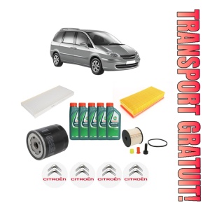 Set Pachet filtre revizie Bosch, 5 litrii ulei Castrol 10W40 CITROEN C8 (EA_, EB_) 2.0 HDi din 2002, 4x Stickere auto cu CITROEN