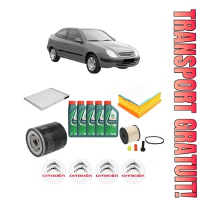 Set Pachet filtre revizie Bosch, 5 litrii ulei Castrol 10W40 CITROEN XSARA Coupe (N0) 2.0 HDi 109 din 2001-2005, 4x Stickere auto cu CITROEN