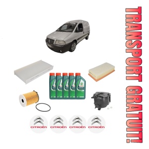 Set Pachet filtre revizie Bosch, 5 litrii ulei Castrol 10W40 CITROEN JUMPY II Platform/Chassis 1.6 HDi 90 16V din 2007-2016, 4x Stickere auto cu CITROEN