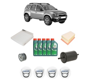 Set Pachet filtre revizie Bosch, 5 litrii ulei Castrol 10W40 DACIA DUSTER (HS_) 1.6 16V Hi-Flex din 2010-2018, 4x Stickere auto cu DACIA - Img 2