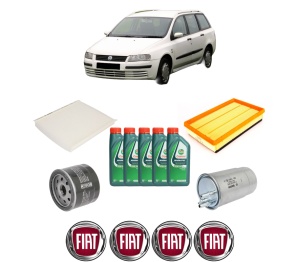 Set Pachet filtre revizie Bosch, 5 litrii ulei Castrol 10W40 FIAT STILO Multi Wagon (192_) 1.9 D Multijet din 2005-2008, 4x Stickere auto cu FIAT - Img 2