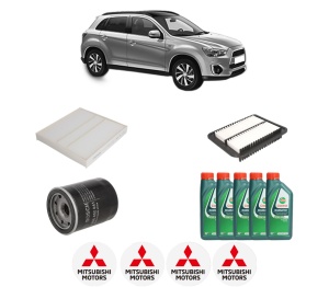 Set Pachet filtre revizie Bosch, 5 litrii ulei Castrol 10W40 MITSUBISHI ASX (GA_W_) 1.8 (GA3W) din 2010, 4x Stickere auto cu MITSUBISHI - Img 2