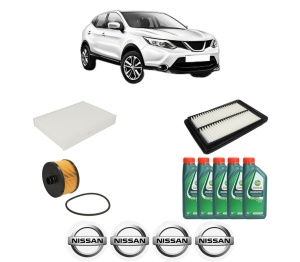 Set Pachet filtre revizie Bosch, 5 litrii ulei Castrol 10W40 NISSAN QASHQAI II (J11, J11_) 1.2 DIG-T din 2013, 4x Stickere auto cu NISSAN - Img 2
