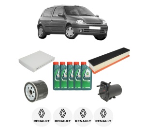 Set Pachet filtre revizie Bosch, 5 litrii ulei Castrol 10W40 RENAULT CLIO II (BB_, CB_) 1.5 dCi (B/CB3M) din 2005-2010, 4x Stickere auto cu RENAULT - Img 2