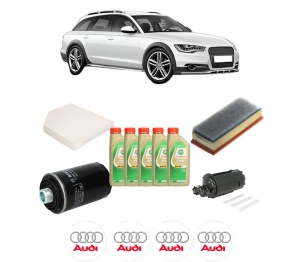 Set Pachet filtre revizie Bosch, 5 litrii ulei Castrol 5W30 AUDI A4 Allroad B8 (8KH) 2.0 TFSI quattro din 2009-2016, 4x Stickere auto cu AUDI - Img 2