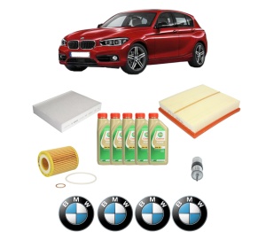 Set Pachet filtre revizie Bosch, 5 litrii ulei Castrol 5W30 BMW Seria 1 (F20) 116 i din 2011-2015, 4x Stickere auto cu BMW - Img 2