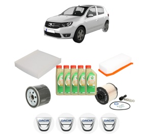 Set Pachet filtre revizie Bosch, 5 litrii ulei Castrol 5W30 DACIA SANDERO II 1.5 dCi din 2013, 4x Stickere auto cu DACIA - Img 2