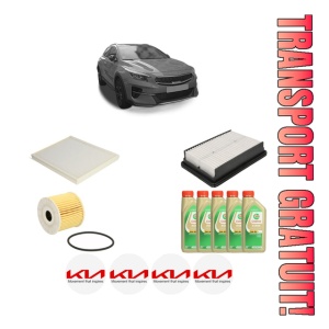 Set Pachet filtre revizie Bosch, 5 litrii ulei Castrol 5W30 KIA XCEED (CD) 1.6 CRDi 136 din 2019, 4x Stickere auto cu KIA