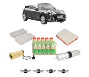 Set Pachet filtre revizie Bosch, 5 litrii ulei Castrol 5W30 MINI MINI Convertible (F57) Cooper SD din 2015-2019, 4x Stickere auto cu MINI - Img 2