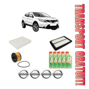 Set Pachet filtre revizie Bosch, 5 litrii ulei Castrol 5W30 NISSAN QASHQAI II (J11, J11_) 1.2 DIG-T din 2013, 4x Stickere auto cu NISSAN