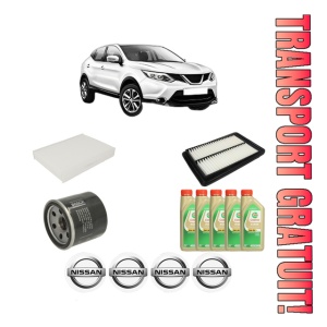 Set Pachet filtre revizie Bosch, 5 litrii ulei Castrol 5W30 NISSAN QASHQAI II (J11, J11_) 1.6 DIG-T din 2014, 4x Stickere auto cu NISSAN
