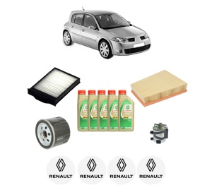 Set Pachet filtre revizie Bosch, 5 litrii ulei Castrol 5W30 RENAULT MEGANE II (BM0/1_, CM0/1_) 1.5 dCi (BM1F, CM1F) din 2005-2008, 4x Stickere auto cu RENAULT - Img 2