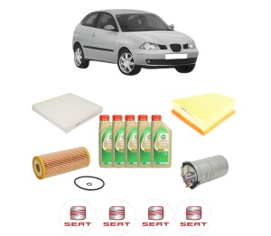 Set Pachet filtre revizie Bosch, 5 litrii ulei Castrol 5W30 SEAT IBIZA III (6L1) 1.9 TDI Cupra R din 2004-2008, 4x Stickere auto cu SEAT - Img 2