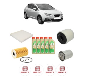 Set Pachet filtre revizie Bosch, 5 litrii ulei Castrol 5W30 SEAT IBIZA IV (6J5, 6P1) 1.6 TDI din 2009-2015, 4x Stickere auto cu SEAT - Img 2