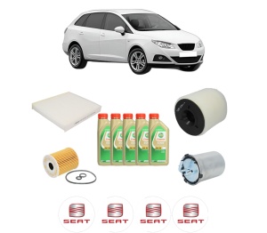Set Pachet filtre revizie Bosch, 5 litrii ulei Castrol 5W30 SEAT IBIZA IV ST (6J8, 6P8) 1.2 TDI din 2010-2015, 4x Stickere auto cu SEAT - Img 2