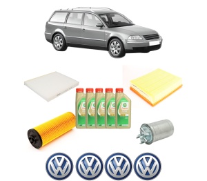 Set Pachet filtre revizie Bosch, 5 litrii ulei Castrol 5W30 Volkswagen PASSAT B5.5 Variant (3B6) 2.5 TDI din 2003-2005, 4x Stickere auto cu Volkswagen - Img 2