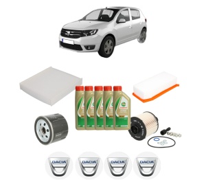 Set Pachet filtre revizie Bosch, 5 litrii ulei Castrol 5W40 DACIA SANDERO II 1.5 dCi din 2013, 4x Stickere auto cu DACIA - Img 2