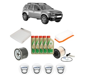 Set Pachet filtre revizie Bosch, 5 litrii ulei Castrol 5W40 DACIA DUSTER (HS_) 1.5 dCi 4x4 din 2013-2018, 4x Stickere auto cu DACIA - Img 2