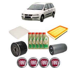 Set Pachet filtre revizie Bosch, 5 litrii ulei Castrol 5W40 FIAT STILO Multi Wagon (192_) 1.9 JTD din 2004-2008, 4x Stickere auto cu FIAT - Img 2