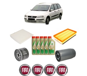 Set Pachet filtre revizie Bosch, 5 litrii ulei Castrol 5W40 FIAT STILO Multi Wagon (192_) 1.9 D Multijet din 2005-2008, 4x Stickere auto cu FIAT - Img 2