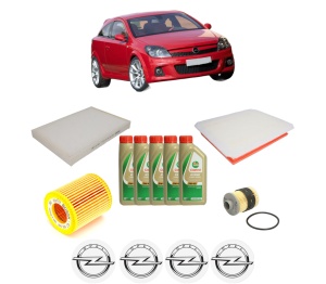 Set Pachet filtre revizie Bosch, 5 litrii ulei Castrol 5W40 OPEL ASTRA H GTC (A04) 1.9 CDTi (L08) din 2005-2010, 4x Stickere auto cu OPEL - Img 2