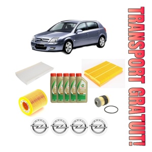Set Pachet filtre revizie Bosch, 5 litrii ulei Castrol 5W40 OPEL SIGNUM Hatchback (Z03) 1.9 CDTI (F48) din 2004-2008, 4x Stickere auto cu OPEL