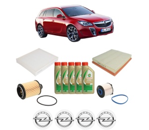 Set Pachet filtre revizie Bosch, 5 litrii ulei Castrol 5W40 OPEL INSIGNIA A Country Tourer (G09) 2.0 CDTi (47) din 2008-2017, 4x Stickere auto cu OPEL - Img 2