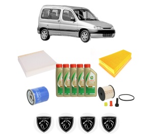 Set Pachet filtre revizie Bosch, 5 litrii ulei Castrol 5W40 PEUGEOT PARTNER MPV (5_, G_) 2.0 HDI din 2000-2008, 4x Stickere auto cu PEUGEOT - Img 2