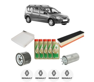 Set Pachet filtre revizie Bosch, 5 litrii ulei Castrol 5W40 RENAULT LOGAN I Estate (KS_) 1.5 dCi din 2008-2015, 4x Stickere auto cu RENAULT - Img 2