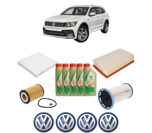 Set Pachet filtre revizie Bosch, 5 litrii ulei Castrol 5W40 Volkswagen TIGUAN (AD1, AX1) 2.0 TDI 4motion din 2016-2020, 4x Stickere auto cu Volkswagen - Img 2