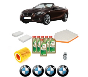 Set Pachet filtre revizie Bosch, 6 litrii ulei Castrol 0W20 BMW Seria X4 (F26) xDrive 28 i din 2014-2018, 4x Stickere auto cu BMW - Img 2