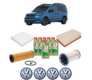 Set Pachet filtre revizie Bosch, 6 litrii ulei Castrol 0W20 Volkswagen CADDY V Box Body/MPV (SBA, SBH) 2.0 TDi BMT din 2020, 4x Stickere auto cu Volkswagen - Img 2